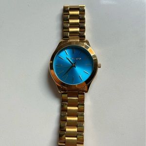 MICHAEL KORS Slim Runway Watch - Gold/ Blue